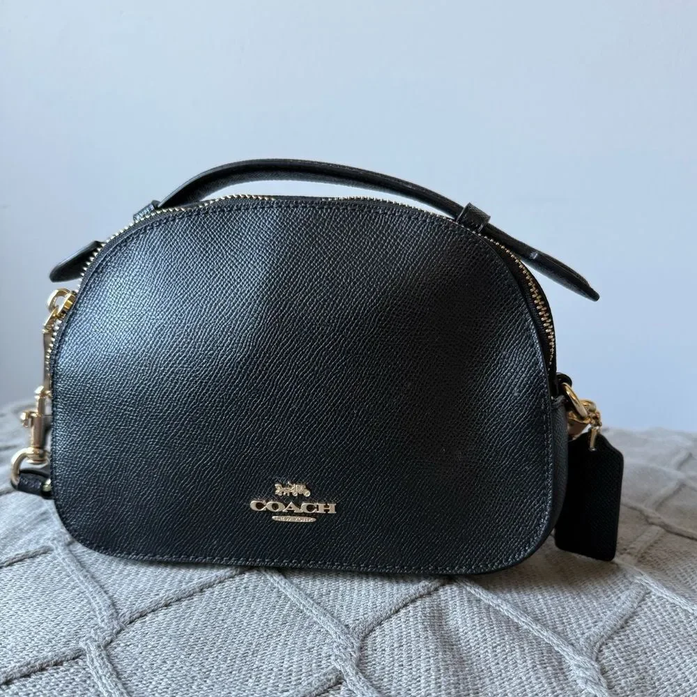 Coach Serena Satchel Crossbody Bag Top Handle Saffiano Leather Black 1589 Small - Picture 2 of 16